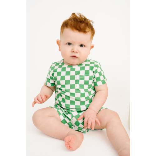 Green Checkered Pocket Set