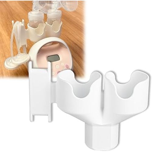 Bottle Holder for Spectra S1 & S2, Dual Organizer with Hose Management Compatible with Spectra New/Old Bottle, Space-Saving & Easy Installation (White, New Breast Pump)
