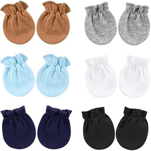 BQUBO Newborn Infant Toddler Mittens No Scratch Cotton Elastic Wrist Gloves Hypoallergenic for 0-6 Months Baby Boys Girls