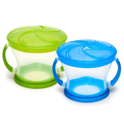 Munchkin® Snack Catcher® 9 oz. Snack Containers in Blue/Green (Set of 2)