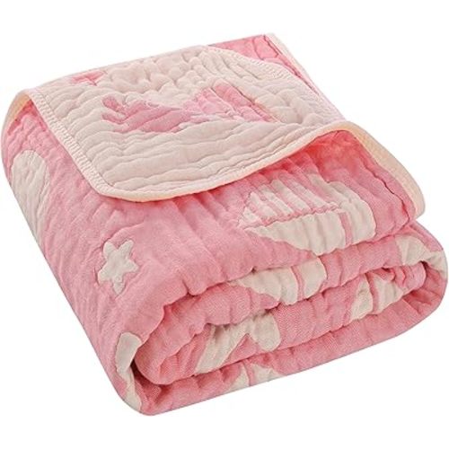 Ultra Soft Muslin Baby Blanket, A Versatile Swaddle and Bed Blanket for Babies, Toddlers, Boys, and Girls (1 Pack).