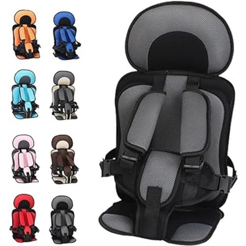 Auto Child Safety Seat Simple Car Portable Seat Belt, Golf cart car seat Baby, Portable Safety Baby Kids Seat Strap,Foldable Easily Removable Machine Washable (Gray A, (0-4 Year) Small)