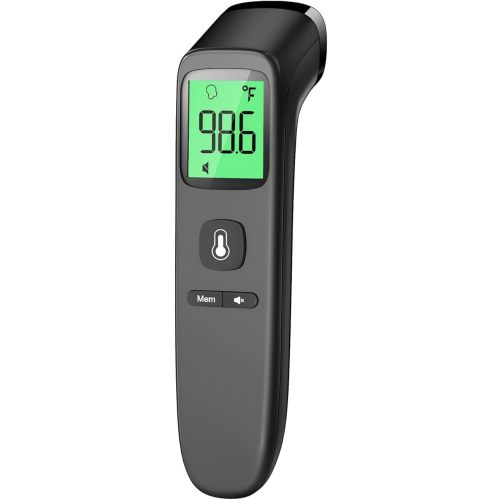 Forehead and Ear Thermometer for Adults and Kids, Fast Accurate Thermometer with Fever Alarm, 1S Reading & Silent Mode, Easy to Use for Baby, Kids & Elderly (Black)