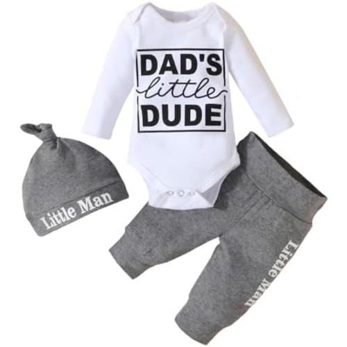 Baby Boy Clothes Newborn Infant Baby Clothes Romper + Pants + Hat 3PCS Outfits Set