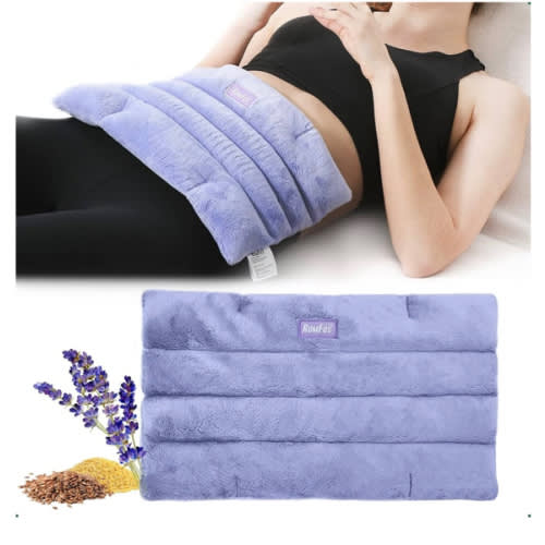 Romfox Microwavable Heating Pad for Pain Relief, Moist Heat for Cramps, Muscles, Joints, Back, Neck and Shoulders, Heat Compress Pillow, for Both Hot and Cold Therapy (Purple - Lavender Scented)
