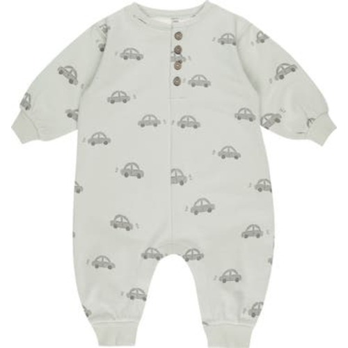 Car Print Cotton Henley Romper