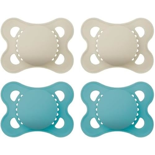 MAM Original Matte Baby Pacifier, Nipple Shape Helps Promote Healthy Oral Development, Sterilizer Case, Boy and Girl, 0-6 Months (2 Count) (Pack of 2)