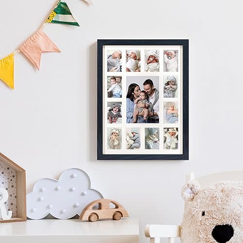 K-12 Graduation Photo Frames, School Year Picture Frame, Collage Photo Frame for Baby First Year Keepsake, 12x16 Multi Picture Frame-13 Opening,Great for Children's Photos, Portrait