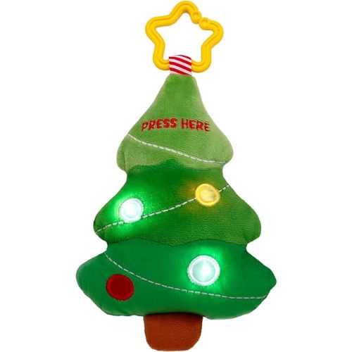Baby Starters Magic Years 8 inch Musical Light Up Plush Toy with Travel Hook, Christmas Tree, Green