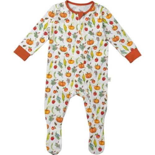 Double Zip Footed One Piece PJ, Fall Harvest - Moon Breeze Mercantile Exclusives | Maisonette