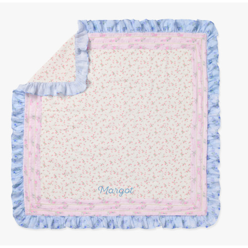 LoveShackFancy Ruffled Oversized Organic Muslin Baby Blanket