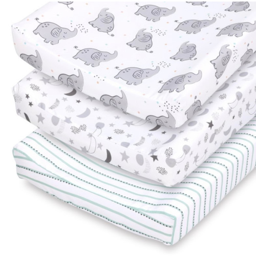 The Peanutshell Celestial Elephant Changing Pad Covers for Boys or Girls, Unisex, 3-Pack