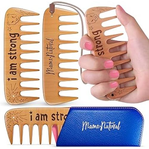 Mama Natural Strong Birth Comb - Labor Comb With Wide Teeth (1 Piece) - Wood Comb For Pregnancy Contractions - Birth Comb for Labor Pain & Pregnancy Gifts - Labor And Delivery Essentials Hand Comb
