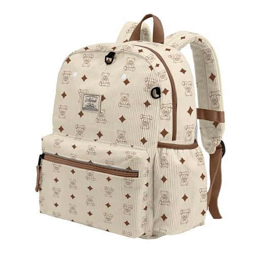 Corduroy Toddler Backpack for Boys & Girls 2-5: Cute Kids Preschool Backpack - 13.5" H Fit Folder