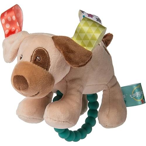 Taggies Soft Baby Rattle with Teether Ring, 6-Inches, Buddy Dog