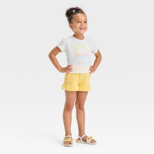Toddler Girls' Sun and Waves Shirt & Shorts Set - Cat & Jack™ Yellow 4T