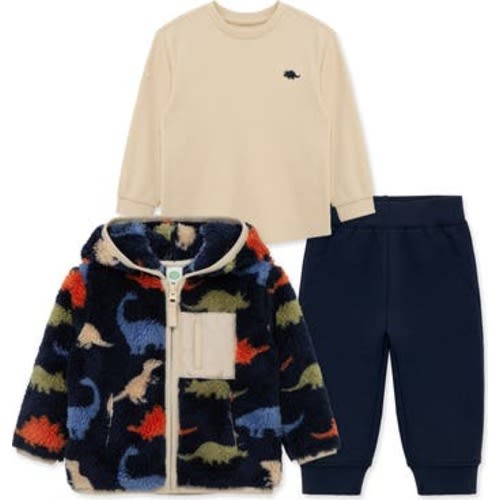 Dino Hoodie, Long Sleeve T-Shirt & Joggers Set, 24M