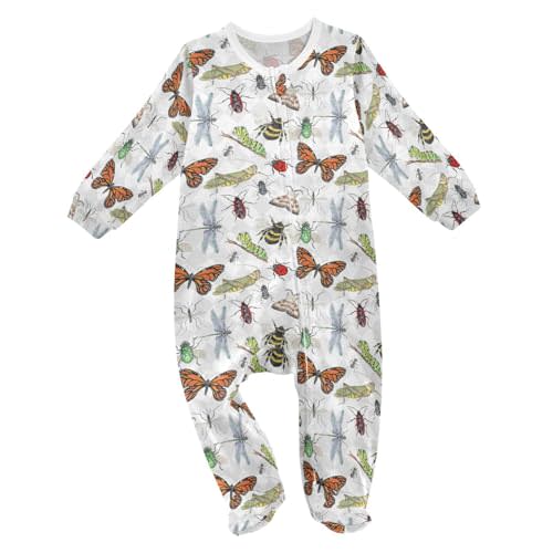 Dussdil Baby One-Piece Footies Newborn Rompers Pajamas Cotton Footed Pjs for Sleep Play Boys Girls 3 6 9 12 18 24m