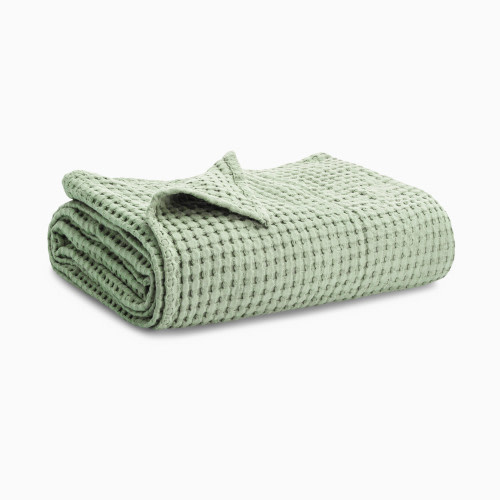 Comfy Cubs Waffle Weave Baby Blanket - Sage