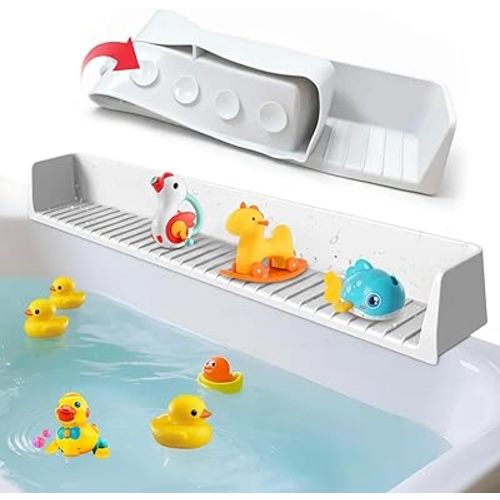 Splash Guard for Bathtub,Bathtub Organizer & Splash Guard ,Safe Bathroom Waterproof Cover,Longer Silicone tub Waterproof cover-31.4in,Practical Bath Accessory