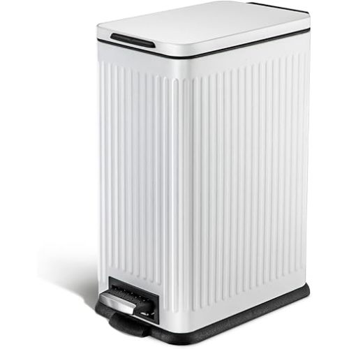 Home Zone Living 4 Gallon Kitchen Trash Can with Slim Fit Design