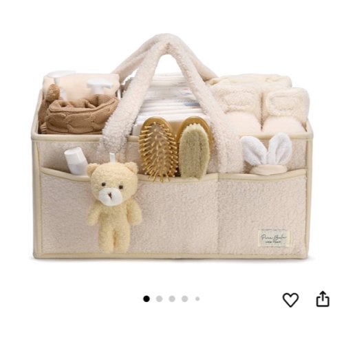 PeraBella Baby Diaper Caddy Organizer - Changing Table & Car Caddy, Nursery Diaper Storage Basket for Diapers & Wipes