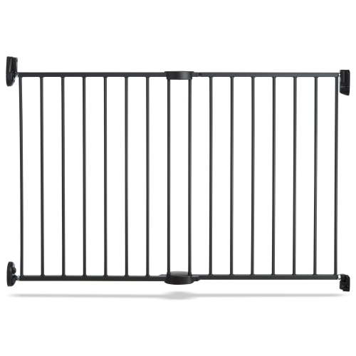 Munchkin Push to Close Hardware Baby Gate, Extends 28.5" to 45" Wide, Dark Grey, Baby Gate