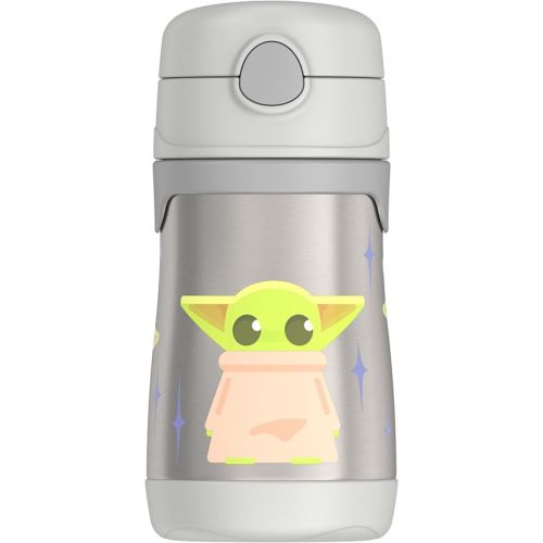 THERMOS Vacuum Insulated Stainless Steel 10oz Straw Bottle, THE MANDALORIAN