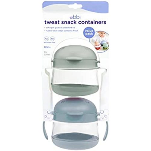 Ubbi Tweat No Spill Snack Container for Kids, BPA-Free, Toddler Snack Container, Sage & Blue