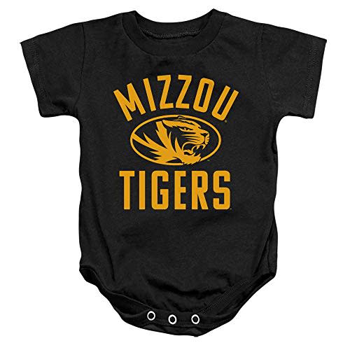 University of Missouri Official One Color Mizzou Tigers Logo Unisex Infant Snap Suit for Baby