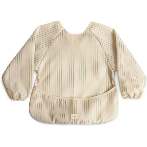 mushie Long Sleeve Baby Bib | Mess Free & Waterproof Fabric for Toddlers | Adjustable Fit for Ages 6-24 Months