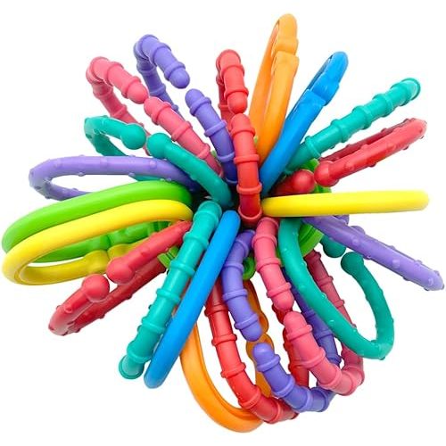 Baby Toys Links-to-Go Car Seat and Hanging Stroller Ring Toy, Larger Connecting Ring Travel Accessory Set