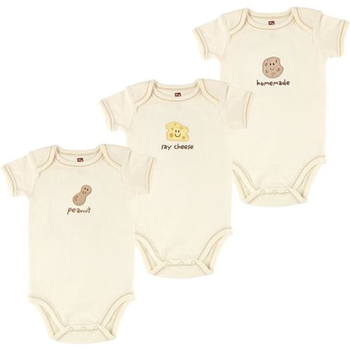 Touched by Nature Baby Boys' Organic Cotton Bodysuits Bodysuit, 3 Pack