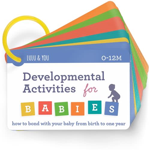Lulu & You Baby Activity Cards - Playtime Ideas Focused on Baby Development and Stimulation - Newborn Activities from Birth to 1 Year – 0-12 Months Old Baby Must Haves - Baby Activity Book