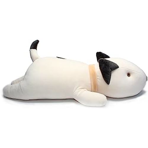Vintoys Bull Terrier Dog Big Hugging Pillow Soft Plush Toy Stuffed Animals White 21"