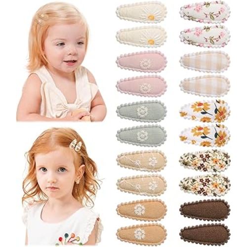 Amazon.com: YLEN YHXX 20 PCS Mini Baby Barrettes 1.5 Inches Cute Floral Print Toddler Hair Clips Non Slip Wrapped Girls Hair Accessories : Baby