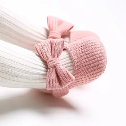 Newborn Baby Girls Princess Shoes Cute Bowknot Solid Color Knitted - TikTok Shop