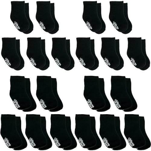 Little Me 20-Pack Newborn Baby Infant & Toddler Unisex Socks, For Baby Girl or Boy, 0-12 & 12-24 Months, Assorted Size Pack - Black