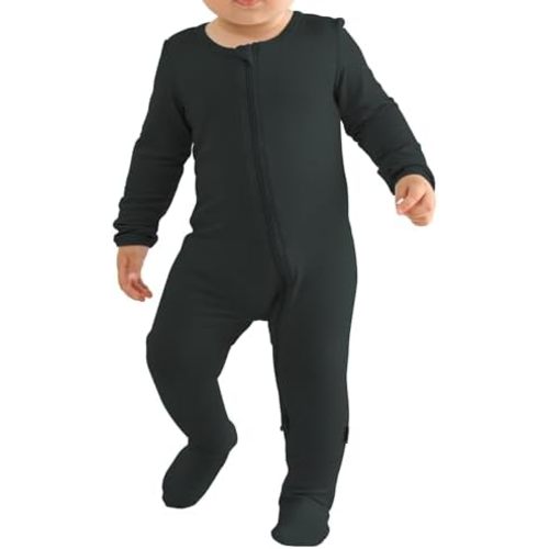 Long Sleeve Baby Footies Bamboo Rayon Romper Infant Double Zipper One-Piece Clothes Boys Girls Outfits