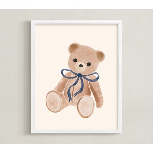 Minted® Bear with Bow Framed Wall Art by Vivian Yiwing