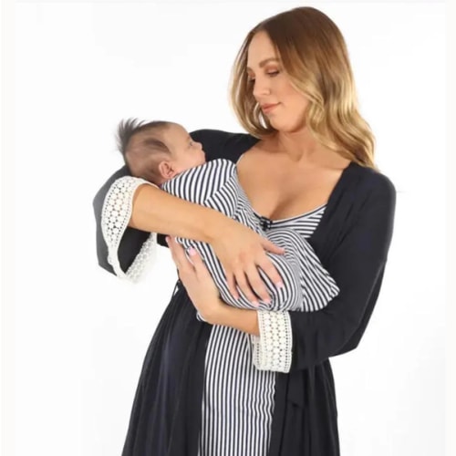 Grace Maternity & Nursing Nightgown, Robe, and Blanket Set