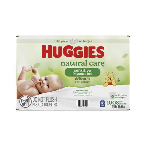 Huggies Natural Care Sensitive Baby Wipes, UNSCENTED, 6 Refill Packs, 1,008 Wipes, 1008 Wipes