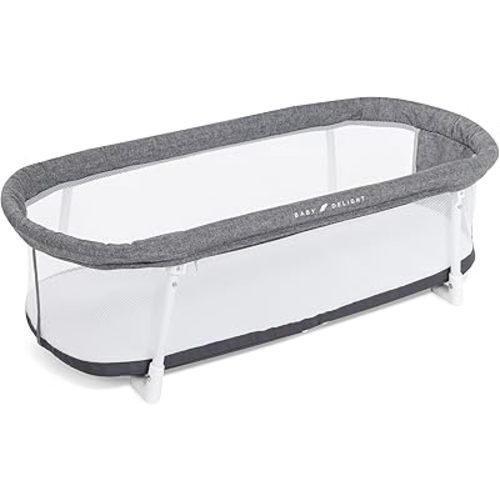 Baby Delight Snuggle Nest Bassinet, Portable Baby Bed, for Infants 0 – 5 Months, Charcoal Tweed