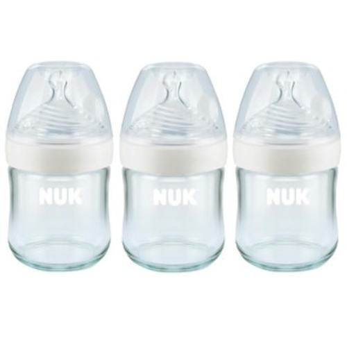 Nuk Simply Natural Glass 4oz Glass Bottle - 3-Pack - Clear