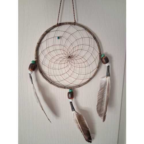 6" Authentic Native American Dreamcatcher/ 6 inches Hanging Dreamcatcher/ Native Made/Brown Dreamcatcher/Car Dreamcatcher Gift