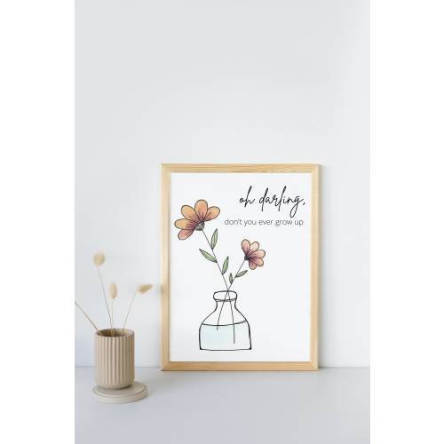 Don't You Ever Grow Up | Watercolor & Ink Art Print by Taylor Martone | Art Print, Wall Decor, Floral Print, Taylor Swift, Lyrics |