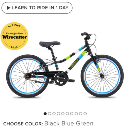 20 Inch Small Kids Bike: Green/Blue/Black