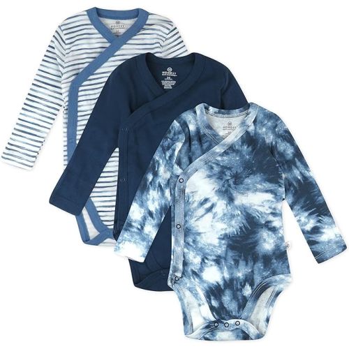 HonestBaby 3-pack Long Sleeve Side-snap Kimono Bodysuit - 0-3 months