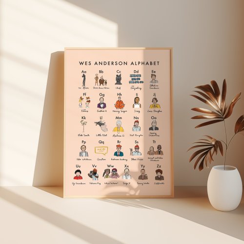 Wes Anderson Alphabet Art Print Poster - wes anderson poster abc poster art poster print movie poster french dispatch moonrise kingdom art
