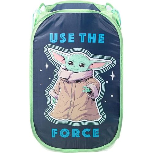 Jay Franco Star Wars The Mandalorian The Child Pop Up Hamper - Mesh Laundry Basket/Bag with Durable Handles - Features Baby Yoda Grogu (Official Star Wars Product)